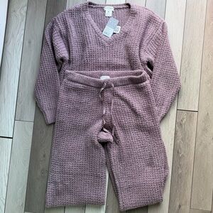 Waffle Marshmallow V-Neck Luxe Lounge Set